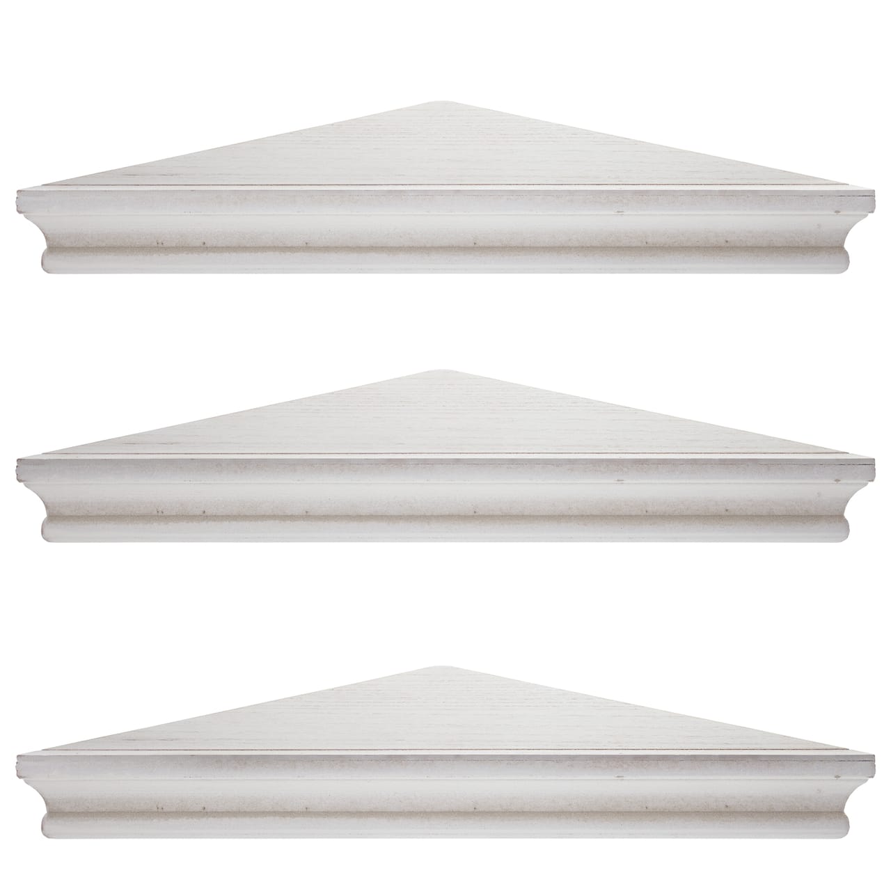 White Floating Beveled Corner Shelves Set